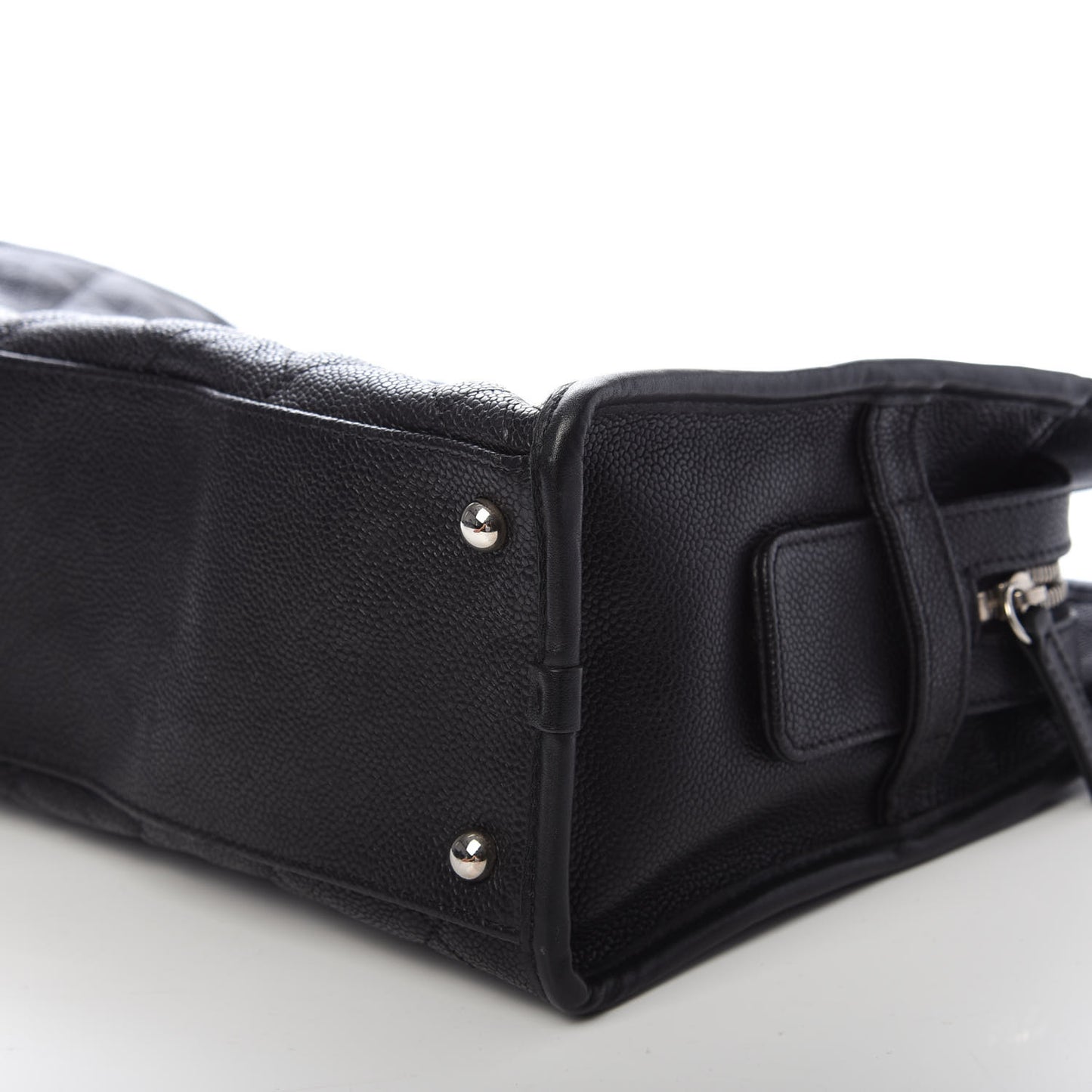 Caviar Quilted French Riviera Tote Black