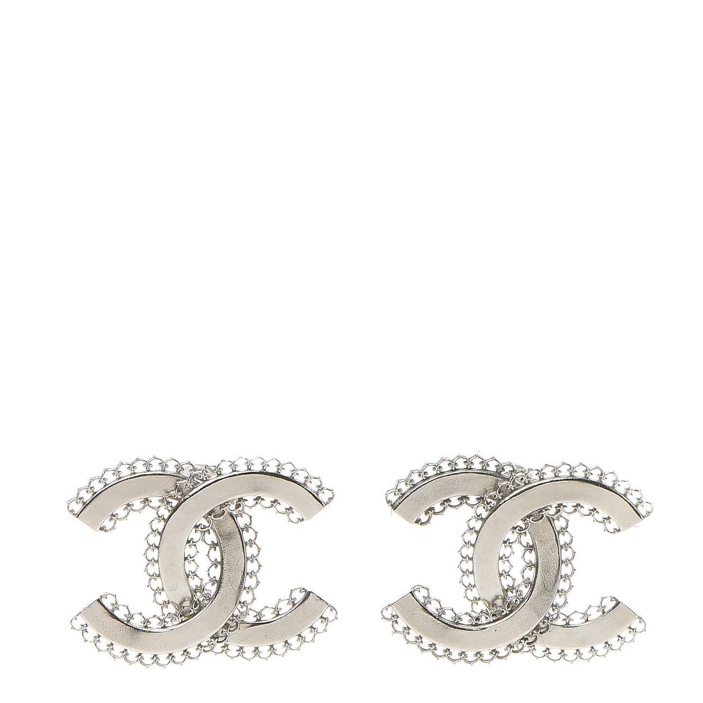 Scalloped CC Earrings Silver