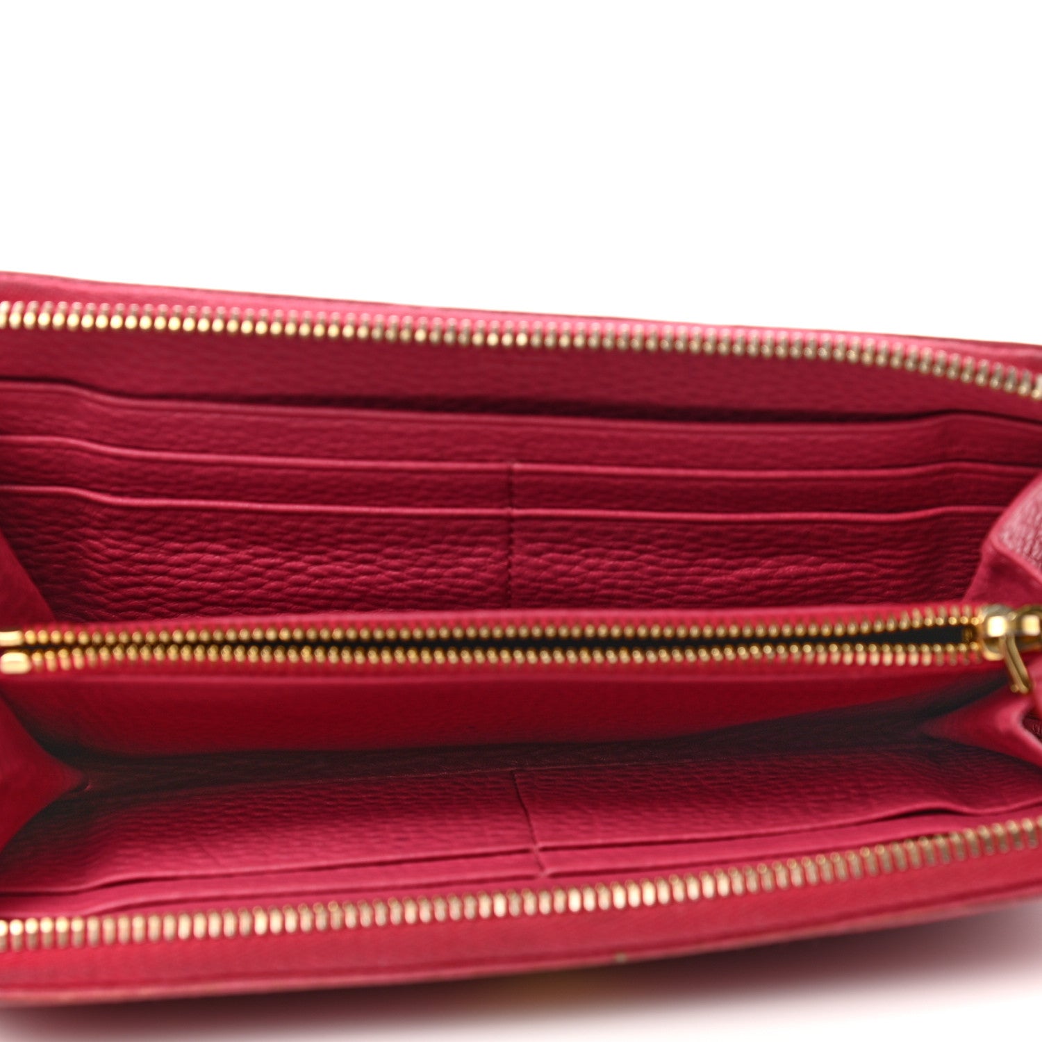 Prada Vitello Daino Zip Around Wallet Peonia 5 of 10