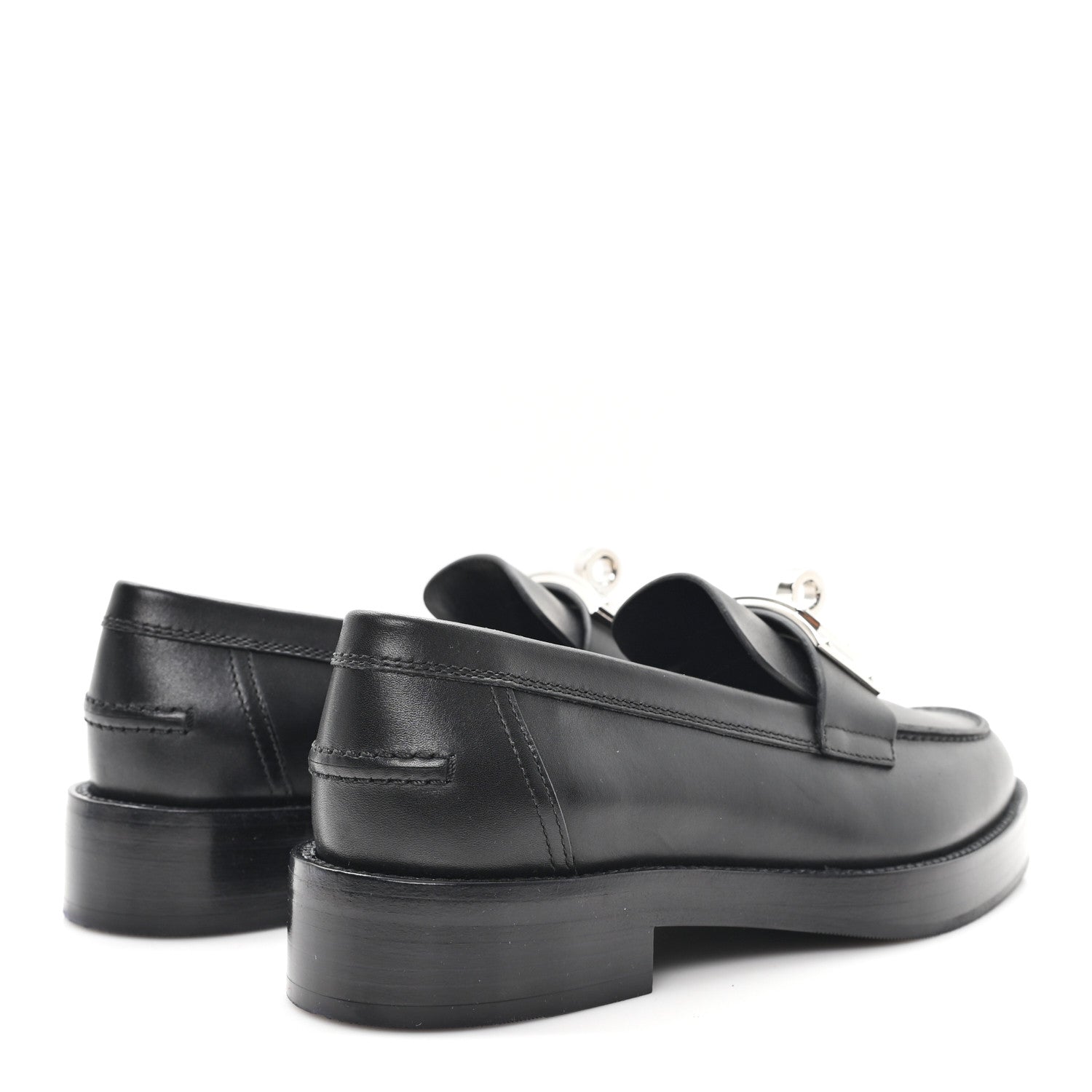 Hermes Calfskin Womens Hot Loafer 37 Black 5 of 10