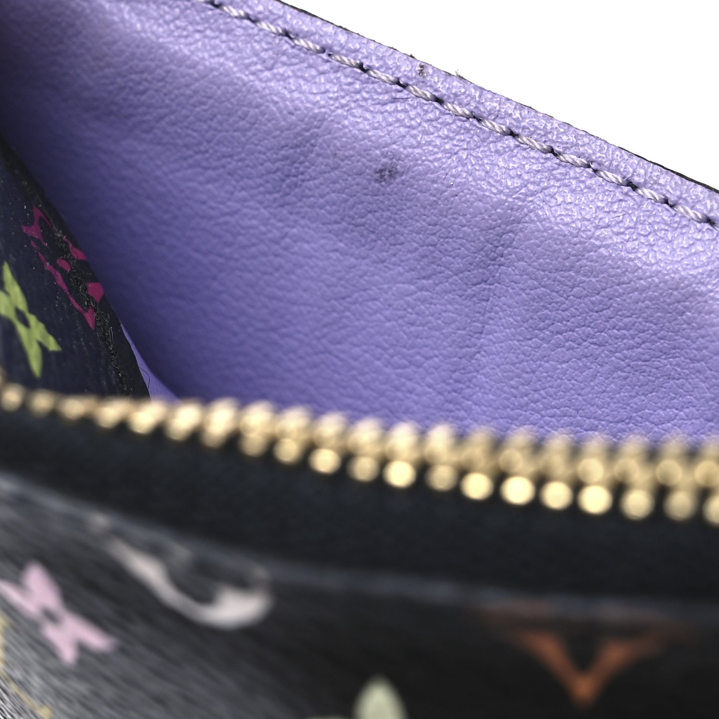 Monogram Multicolor Key Pouch Black Violet