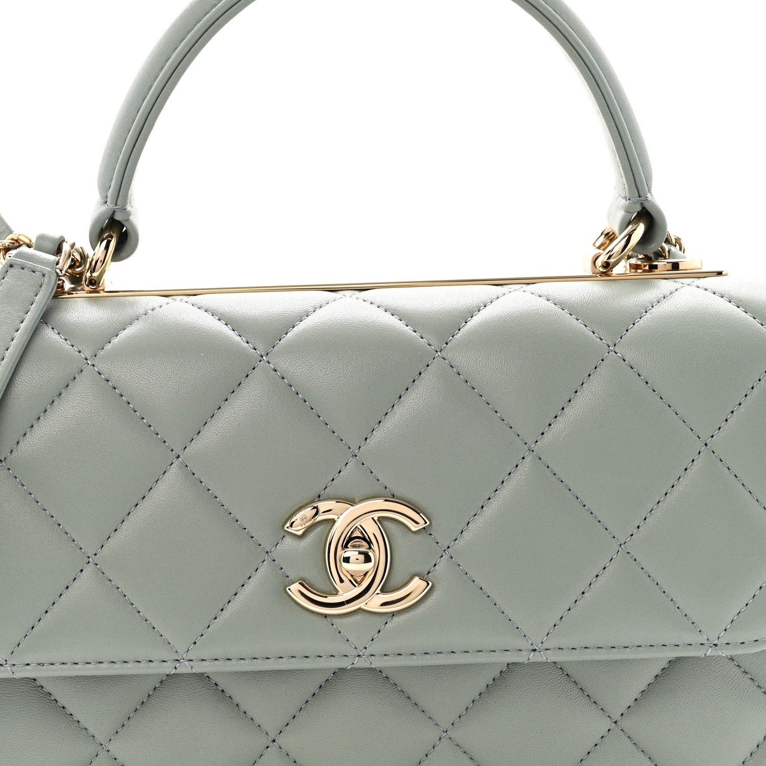 Chanel Lambskin Quilted Small Trendy CC Flap Dual Handle Bag Grey 9 of 12