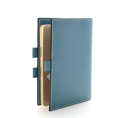 Hermes Veau Rodeo Globe Trotter Agenda Cover PM Blue Jean 3 of 7