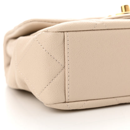 Chanel Shiny Caviar Quilted Mini Top Handle Flap Ecru 9 of 12