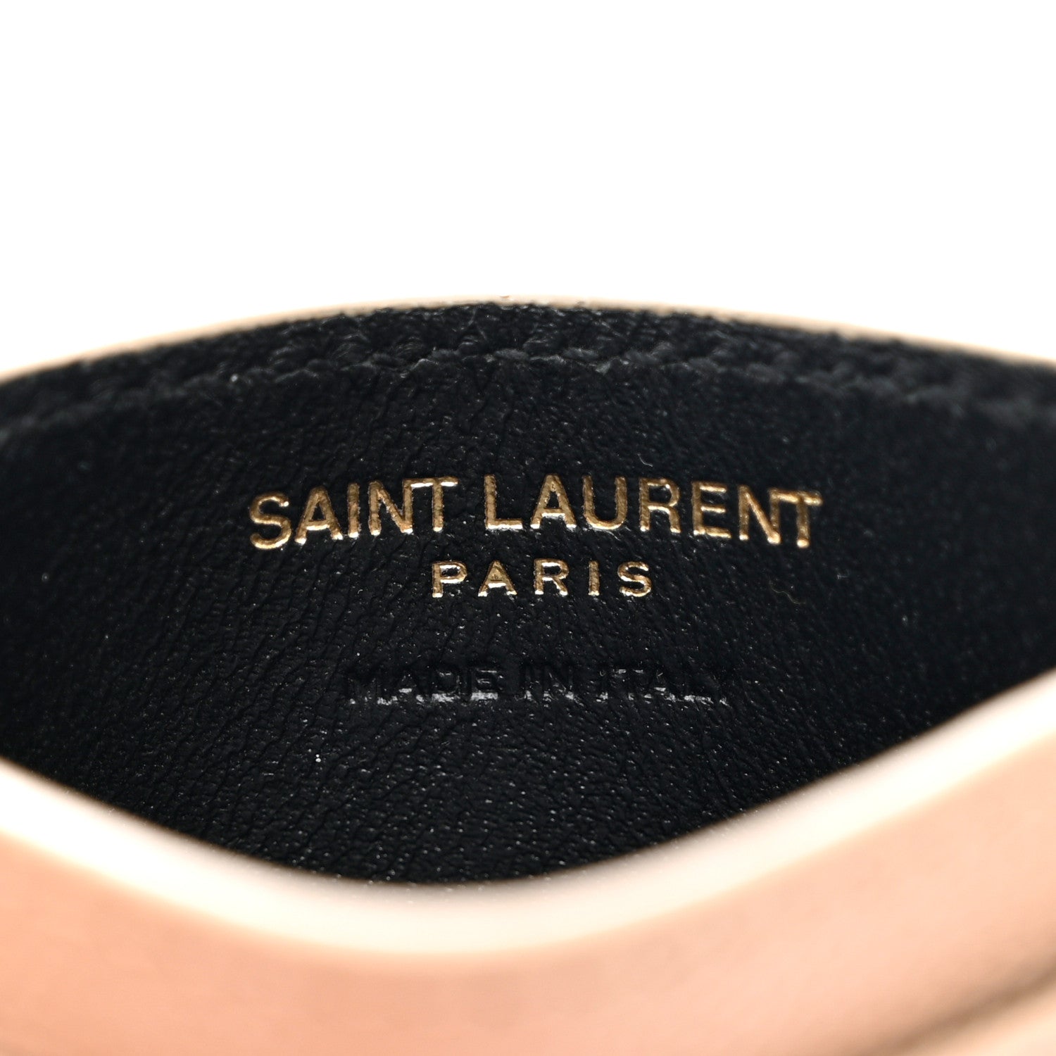 Saint Laurent Grain De Poudre Matelasse Chevron Monogram Credit Card Case Cork 6 of 7