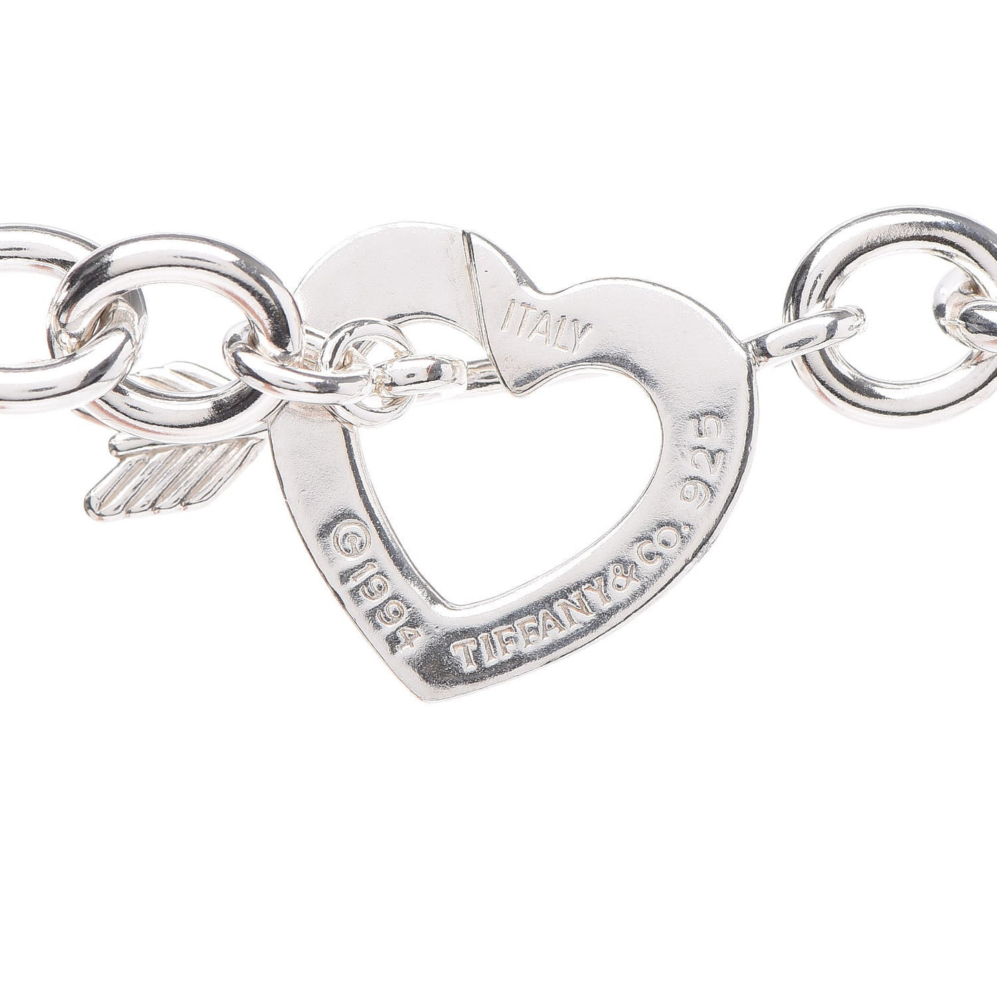 Sterling Silver Heart and Arrow Toggle Necklace