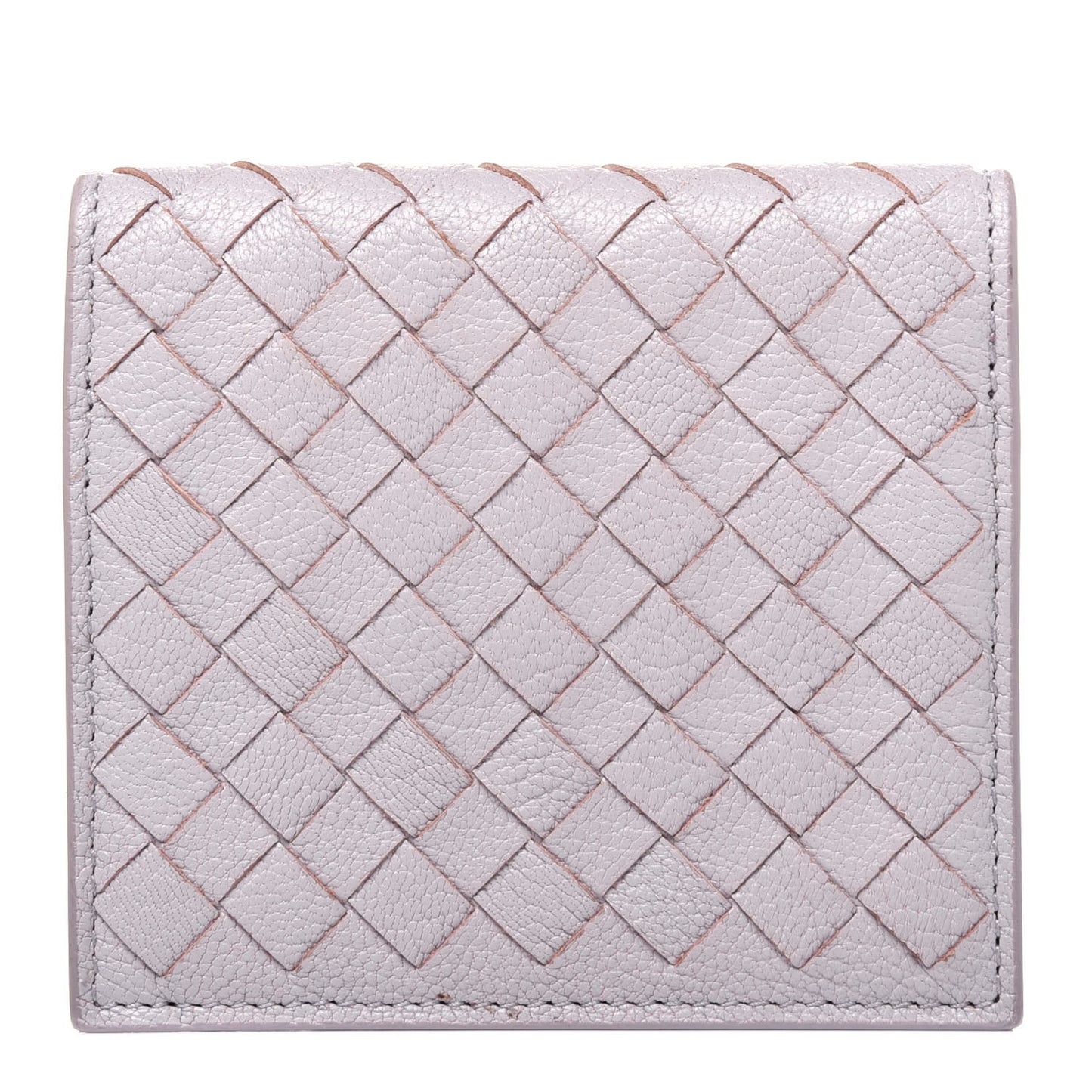 Goatskin Intrecciato Card Holder Pink
