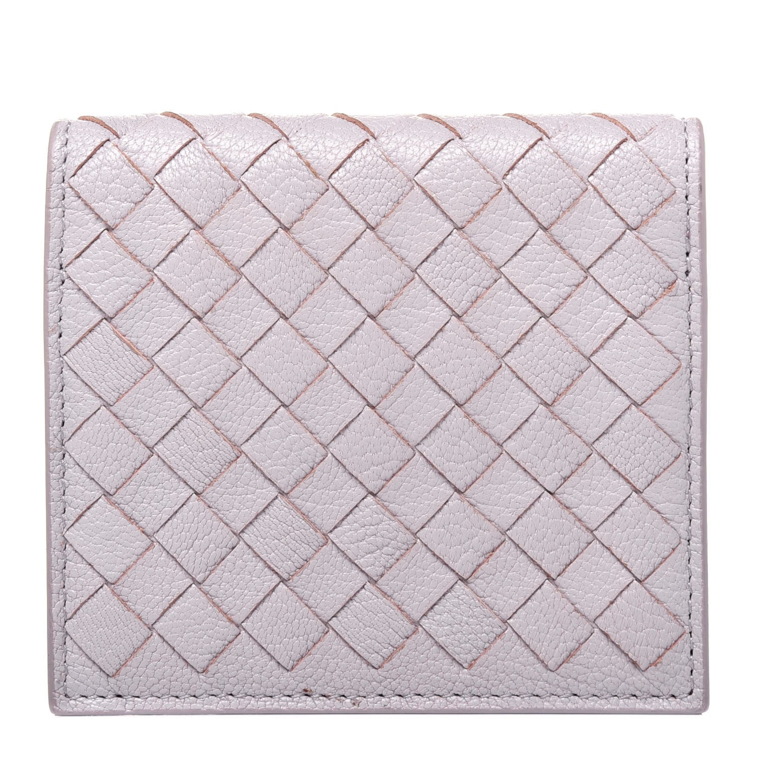 Bottega Veneta Goatskin Intrecciato Card Holder Pink 1 of 15