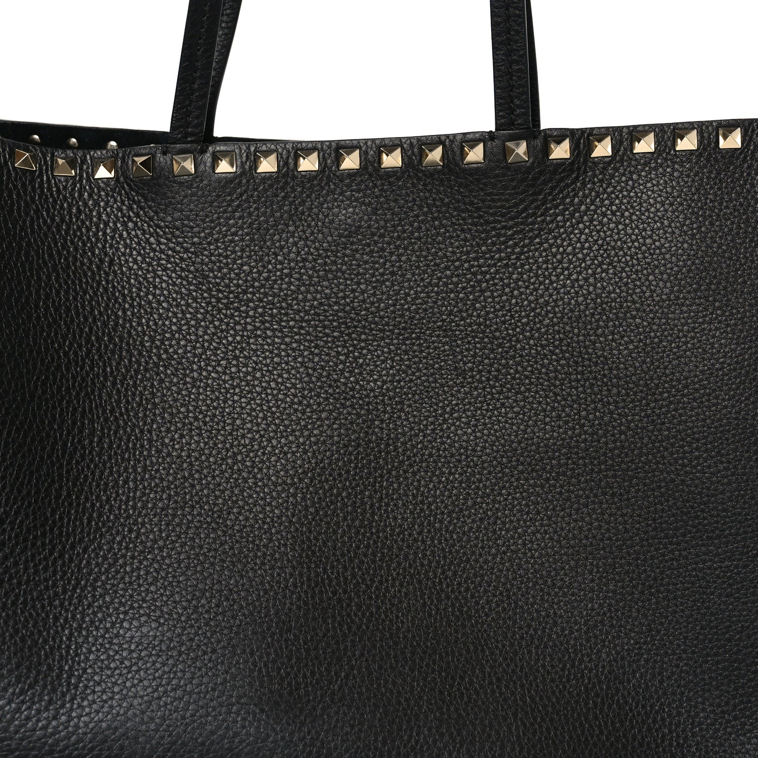 Valentino Garavani Grained Calfskin Rockstud Shoulder Tote Black 7 of 9