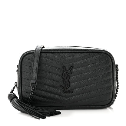 Saint Laurent Grain De Poudre Matelasse Monochrome Monogram Mini Lou Camera Bag Black 1 of 11