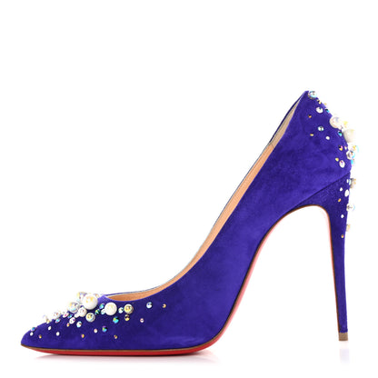 Christian Louboutin Veau Velours Candidate 100 Pumps 38 Purple Pop 1 of 10