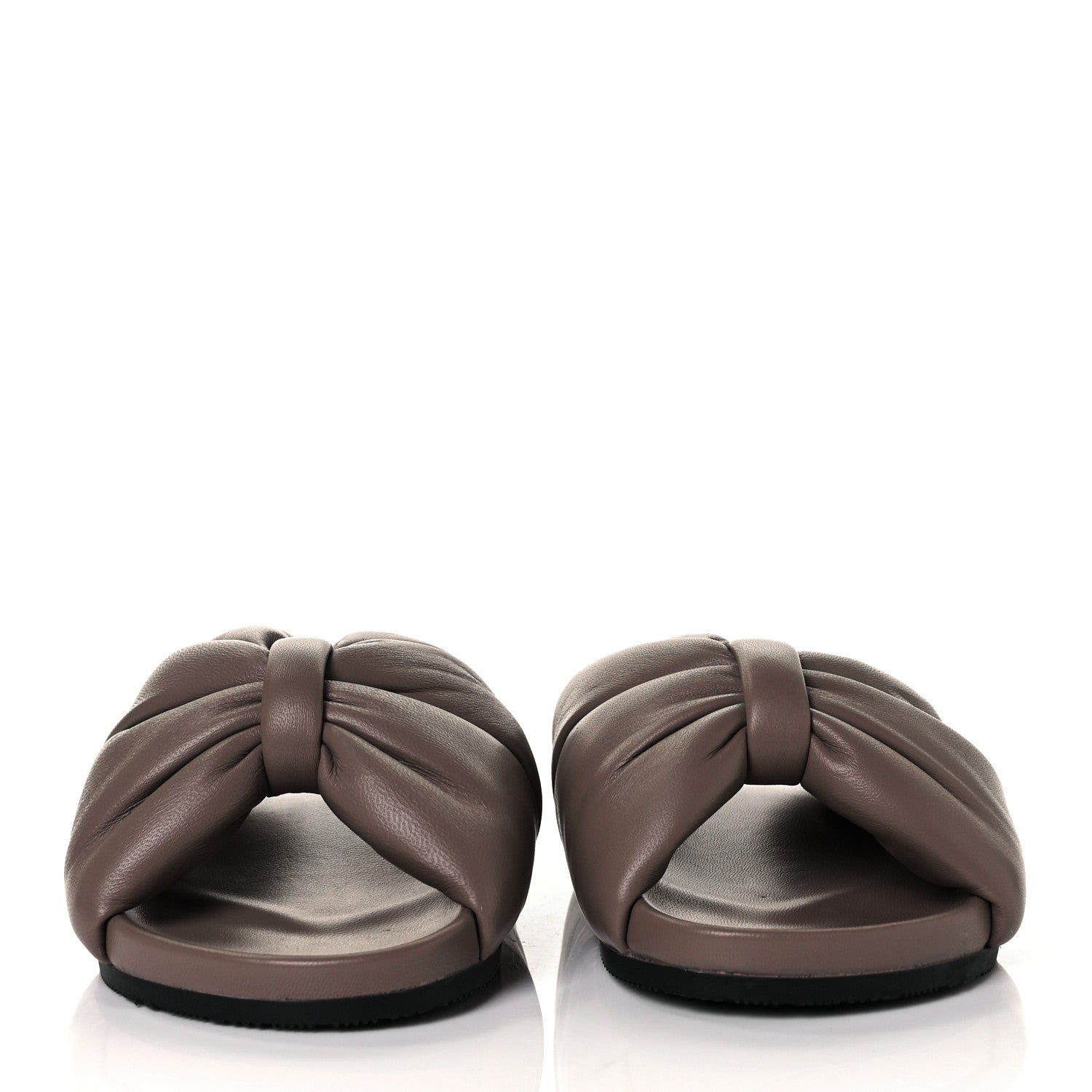 Balenciaga Lambskin Puffy Slide Sandals 36 Mink Grey White 2 of 10