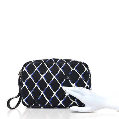 Chanel Canvas Airline Cosmetic Case Blue White 2 of 9