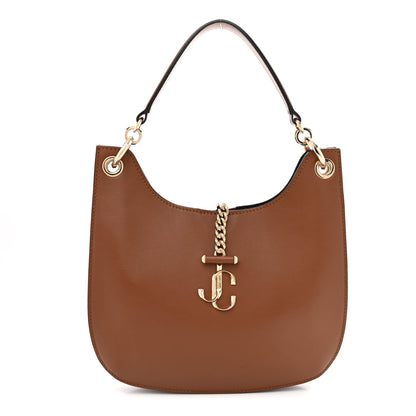 Jimmy Choo Calfskin Varenne Small Hobo Dark Tan 1 of 11