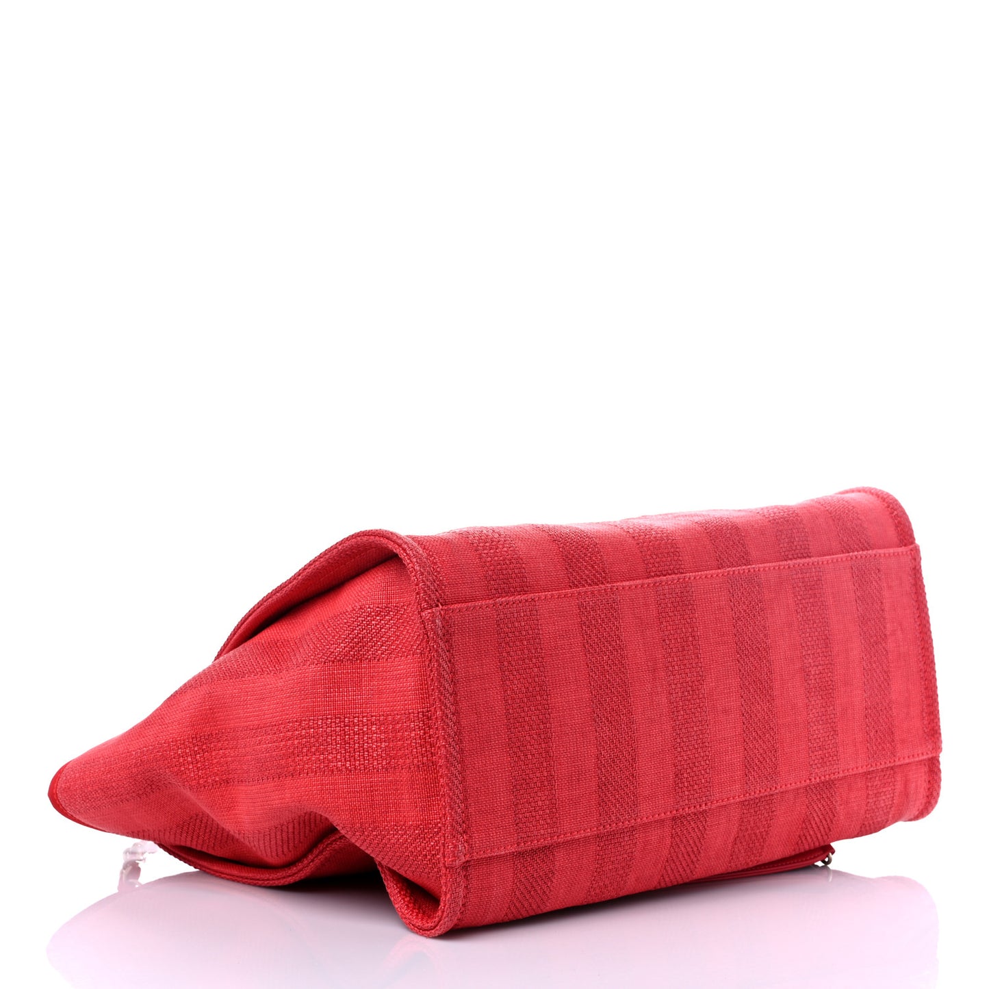 Mixed Fibers Striped Medium Deauville Tote Red