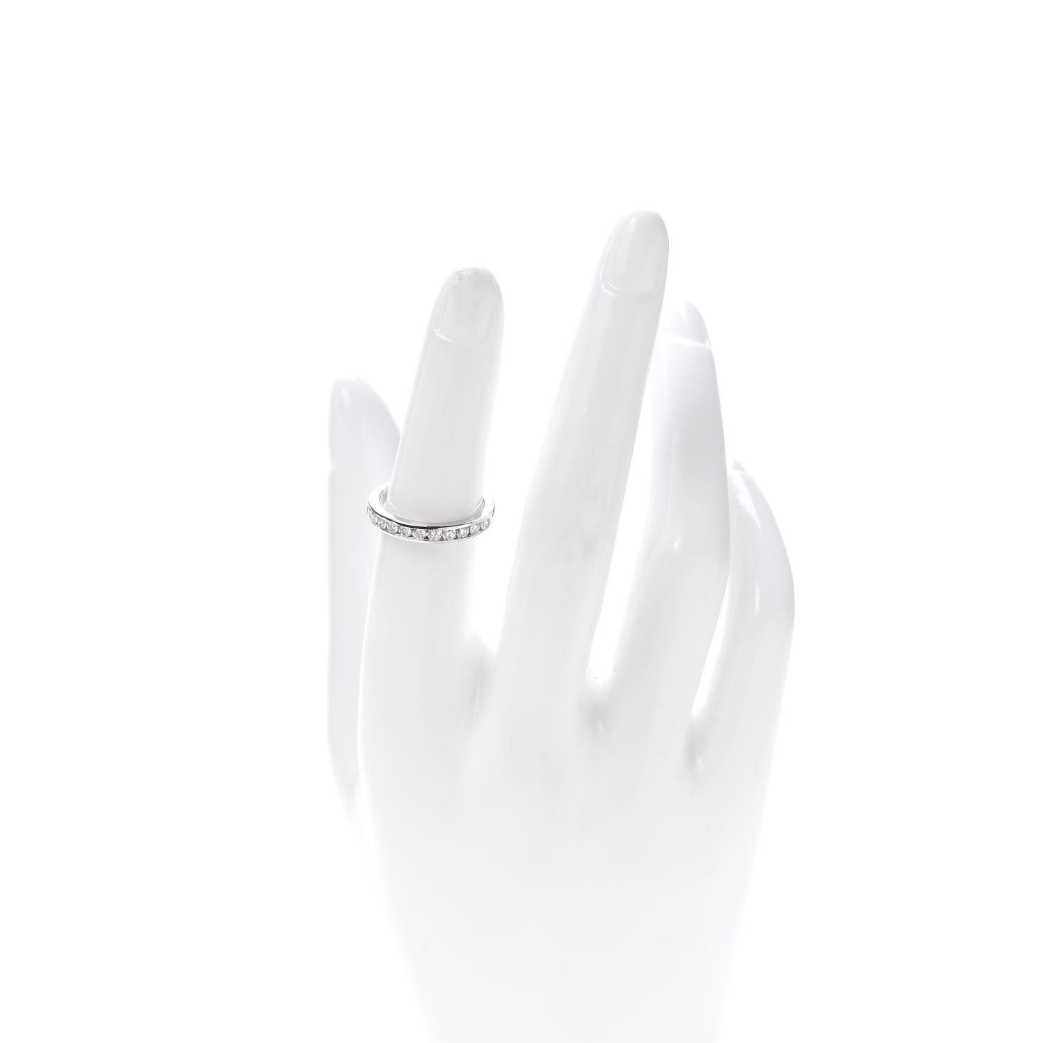 Tiffany Platinum Diamond .33ctw Half Circle Wedding Band Ring 52 6 2 of 5