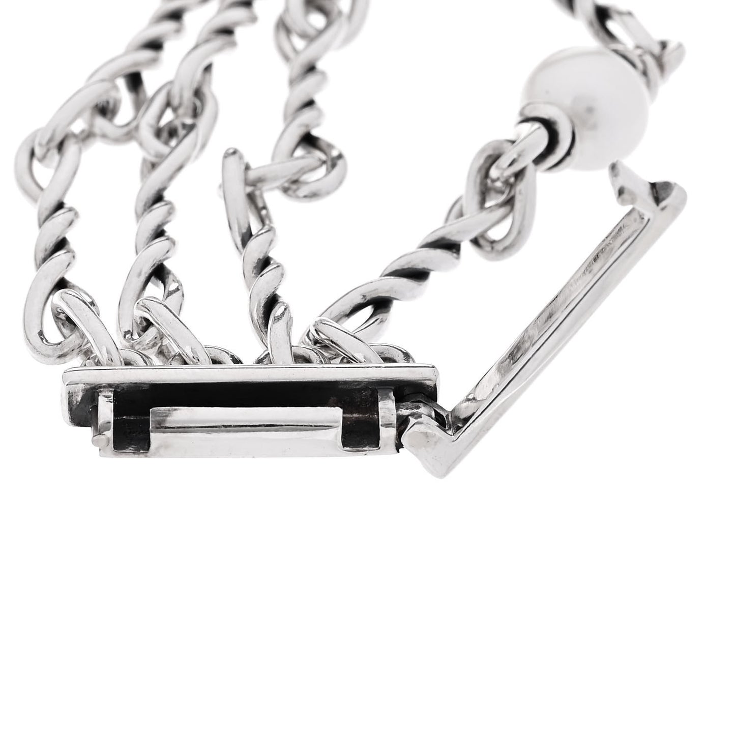 Sterling Silver Pearl Continuance Four-Row Chain Bracelet