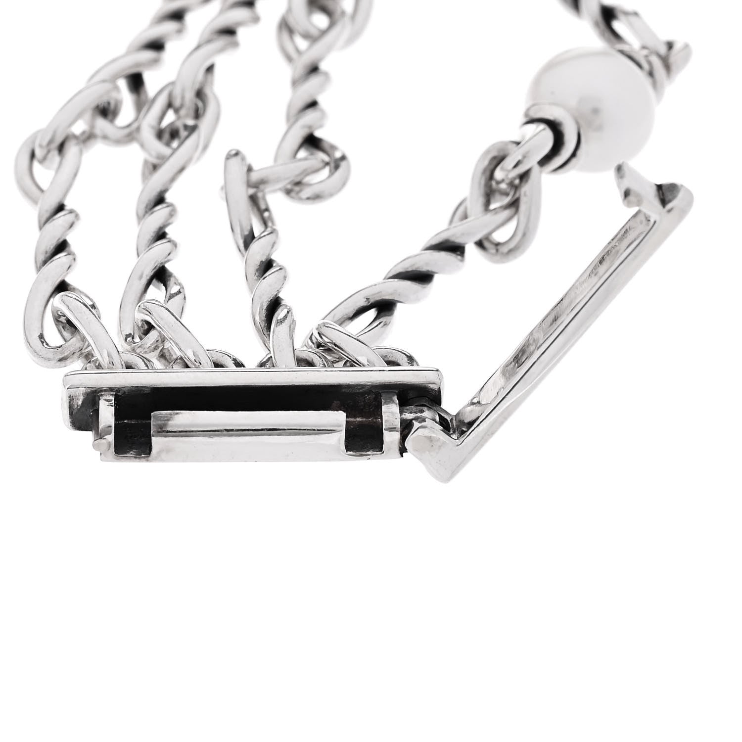 David Yurman Sterling Silver Pearl Continuance Four-Row Chain Bracelet 3 of 5