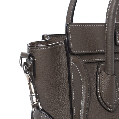 Celine Drummed Calfskin Nano Luggage Souris 11 of 11