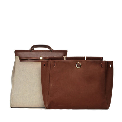 Hermes Toile Calfskin Herbag 39 GM Natural 9 of 9