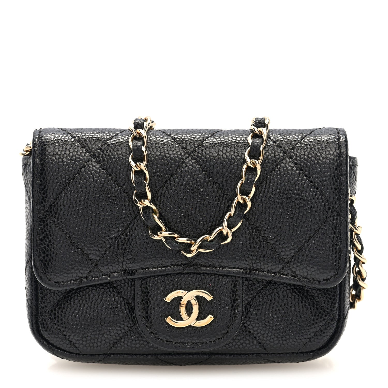 Chanel Caviar Quilted Mini Chain Belt Bag Black 1 of 10