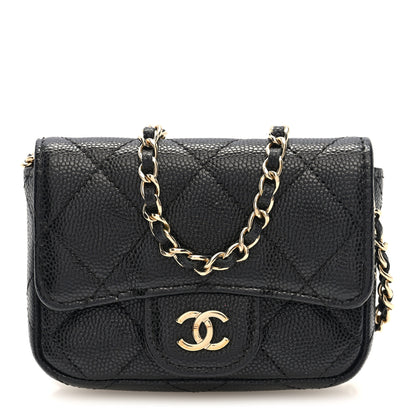 Chanel Caviar Quilted Mini Chain Belt Bag Black 1 of 10
