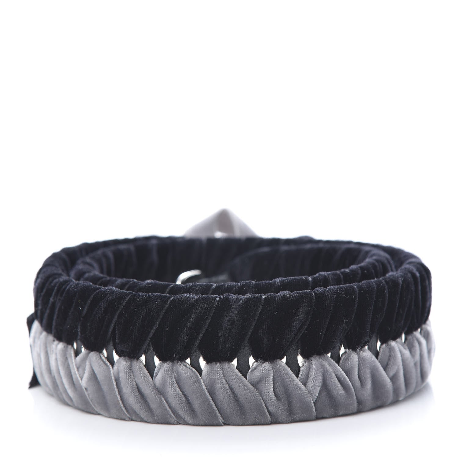 Fendi Velvet Lace Up Strap You Grey Black 2 of 4