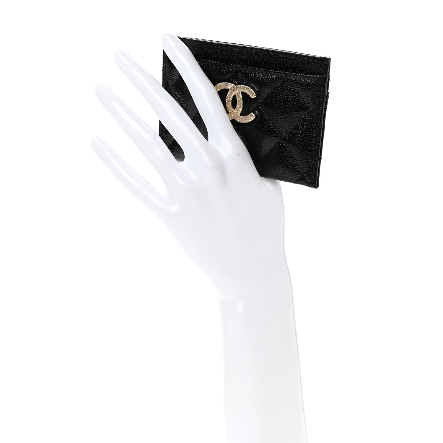Chanel Caviar Quilted Studded CC Card Holder Black 2 of 9