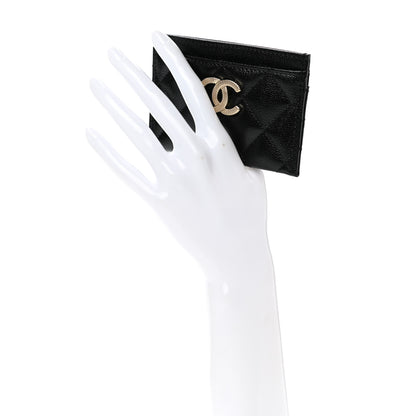 Chanel Caviar Quilted Studded CC Card Holder Black 2 of 9