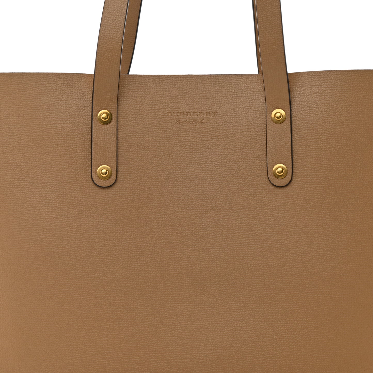 Grainy Calfskin Haymarket Check Tote Camel
