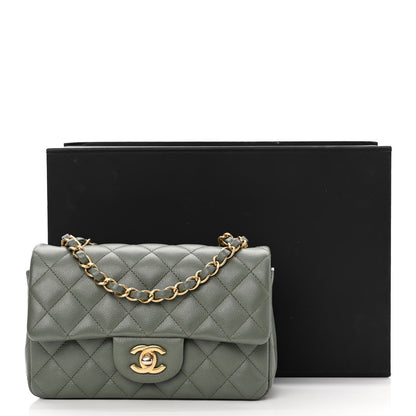 Chanel Iridescent Caviar Quilted Mini Rectangular Flap Green 10 of 10
