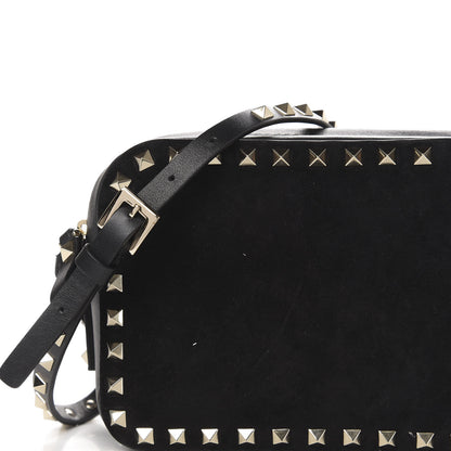 Valentino Garavani Calfskin Suede Rockstud Camera Crossbody Bag Black 9 of 9