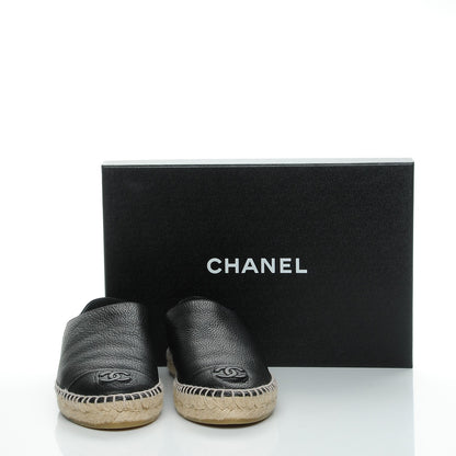 Chanel Grained Calfskin CC Espadrilles 39 Black 10 of 10