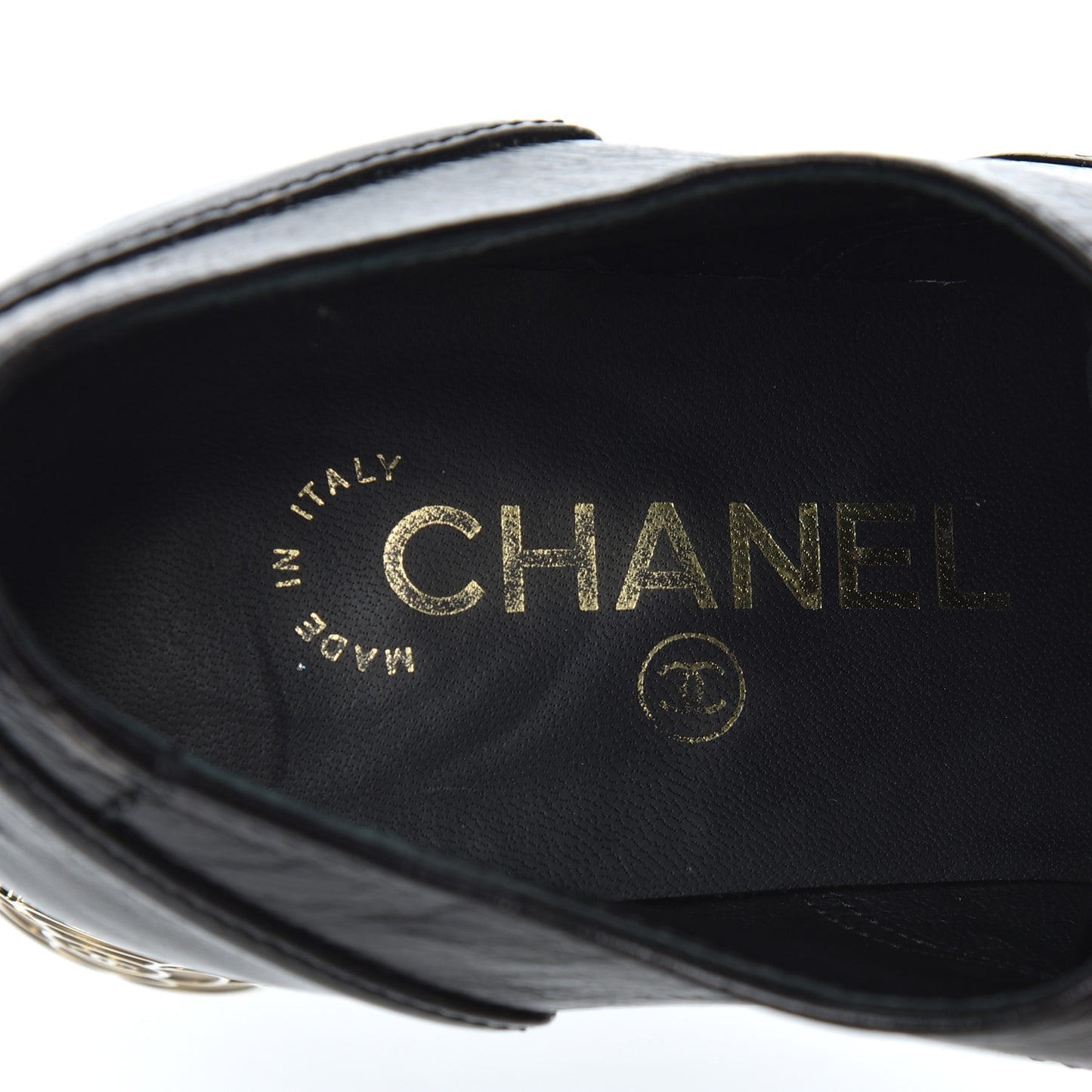 Crumpled Calfskin Lace Up Platform Oxfords 37 Black