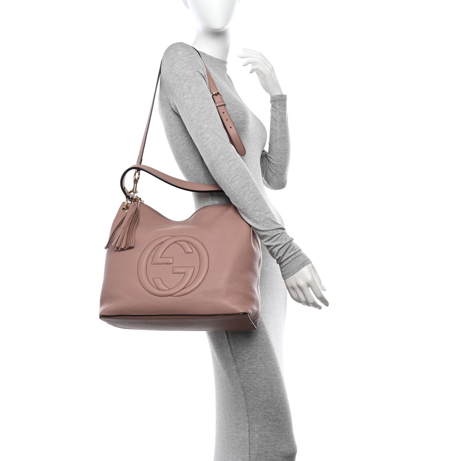 Gucci Pebbled Calfskin Large Soho Hobo Camelia 2 of 10