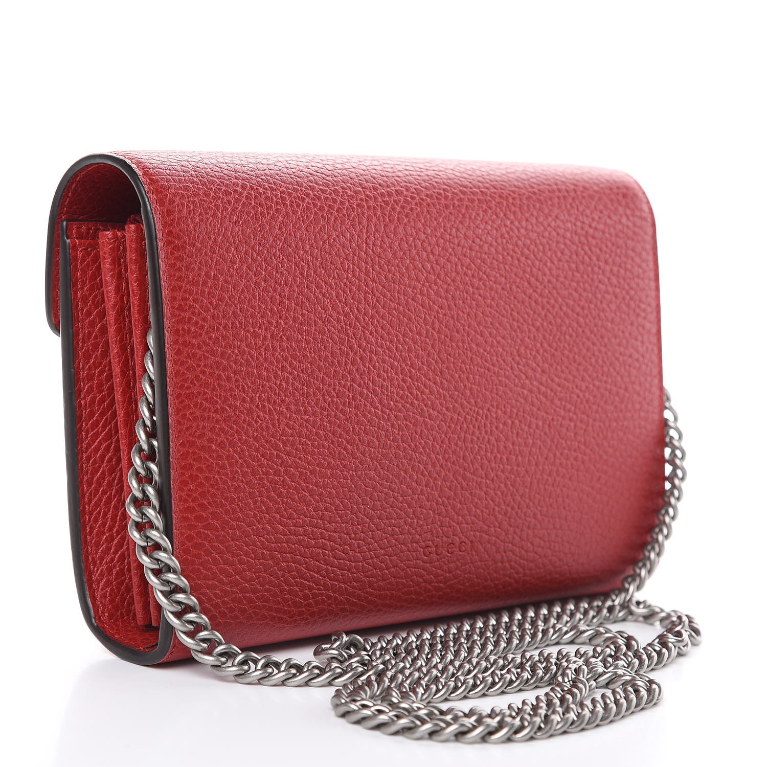 Gucci Calfskin Mini Dionysus Chain Wallet Hibiscus Red 3 of 9