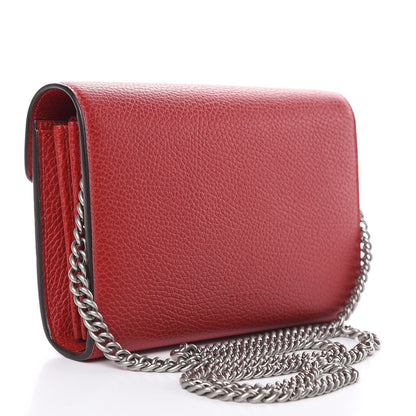 Gucci Calfskin Mini Dionysus Chain Wallet Hibiscus Red 3 of 9