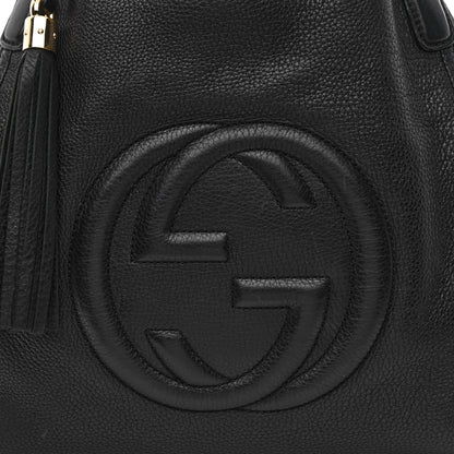 Gucci Pebbled Calfskin Medium Soho Shoulder Bag Black 8 of 16