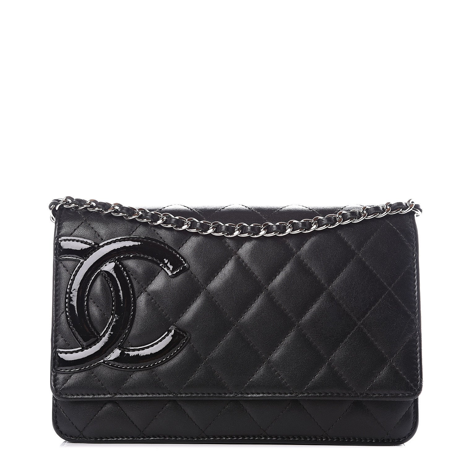 Chanel Calfskin Quilted Cambon Wallet On Chain WOC Black 1 of 14