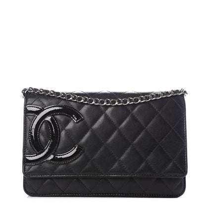 Chanel Calfskin Quilted Cambon Wallet On Chain WOC Black 1 of 14