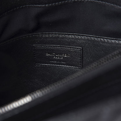 Saint Laurent Sheepskin Matelasse Chevron Monogram Large College Satchel Black 5 of 8