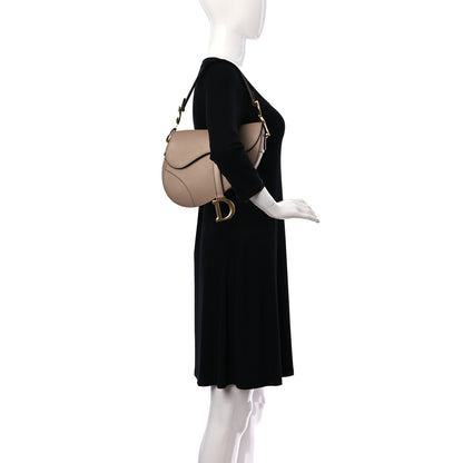 Christian Dior Grained Calfskin Saddle Bag Taupe 2 of 10