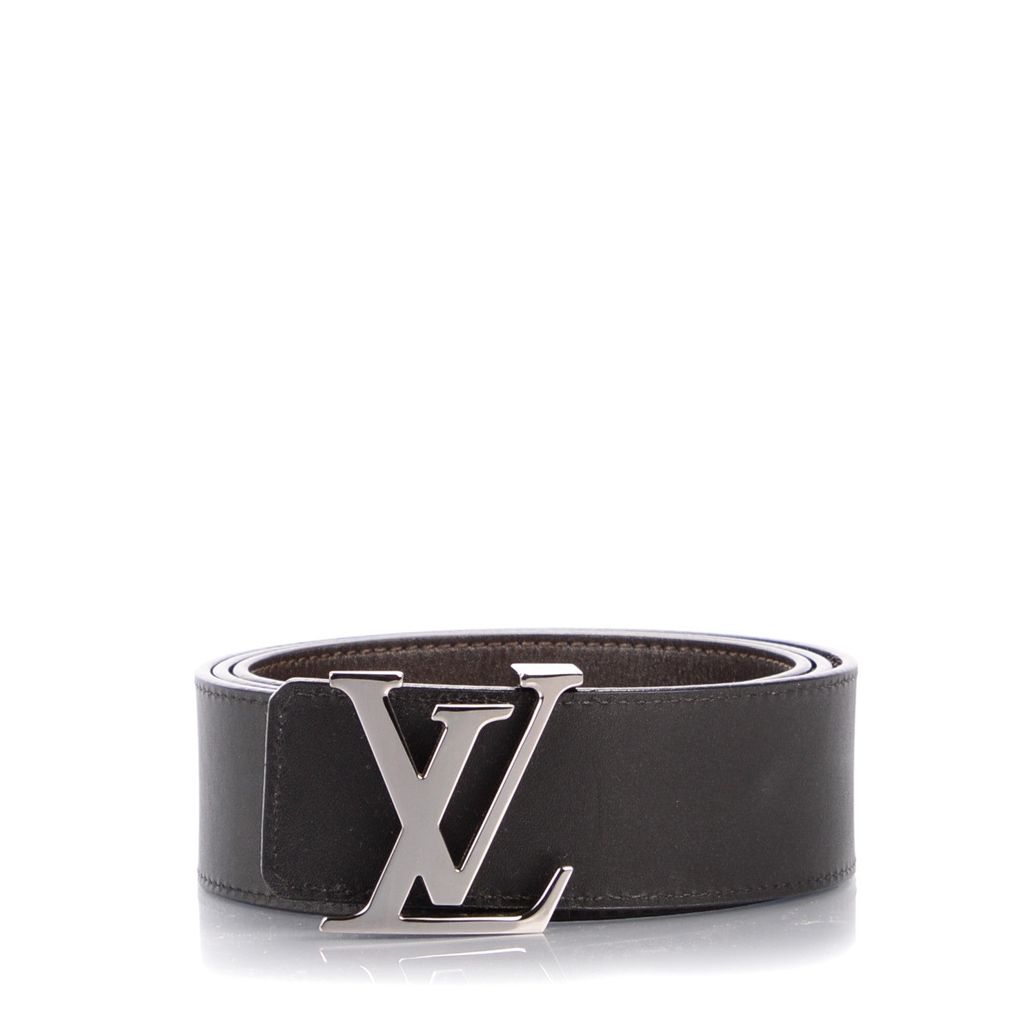 Louis Vuitton Calfskin 40mm LV Initiales Reversible Belt 95 38 Dark Brown Black 1 of 7