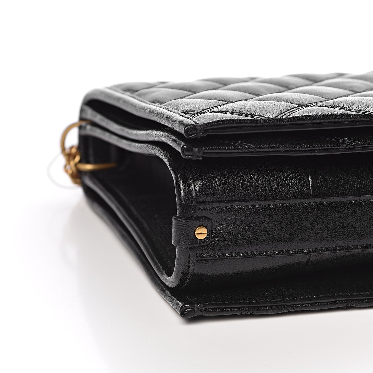 Lambskin Quilted Small Becky Chain Bag Black