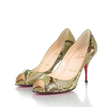 Christian Louboutin Python Yoyo 85 Pumps 36.5 Green 3 of 7