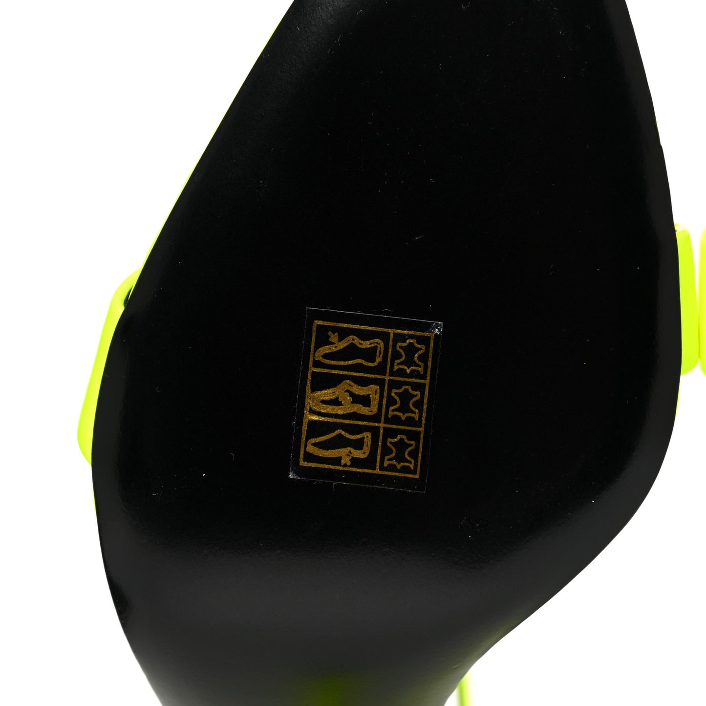 Patent Calfskin Amber 105 Ankle Strap Sandals 37.5 Yellow Fluo