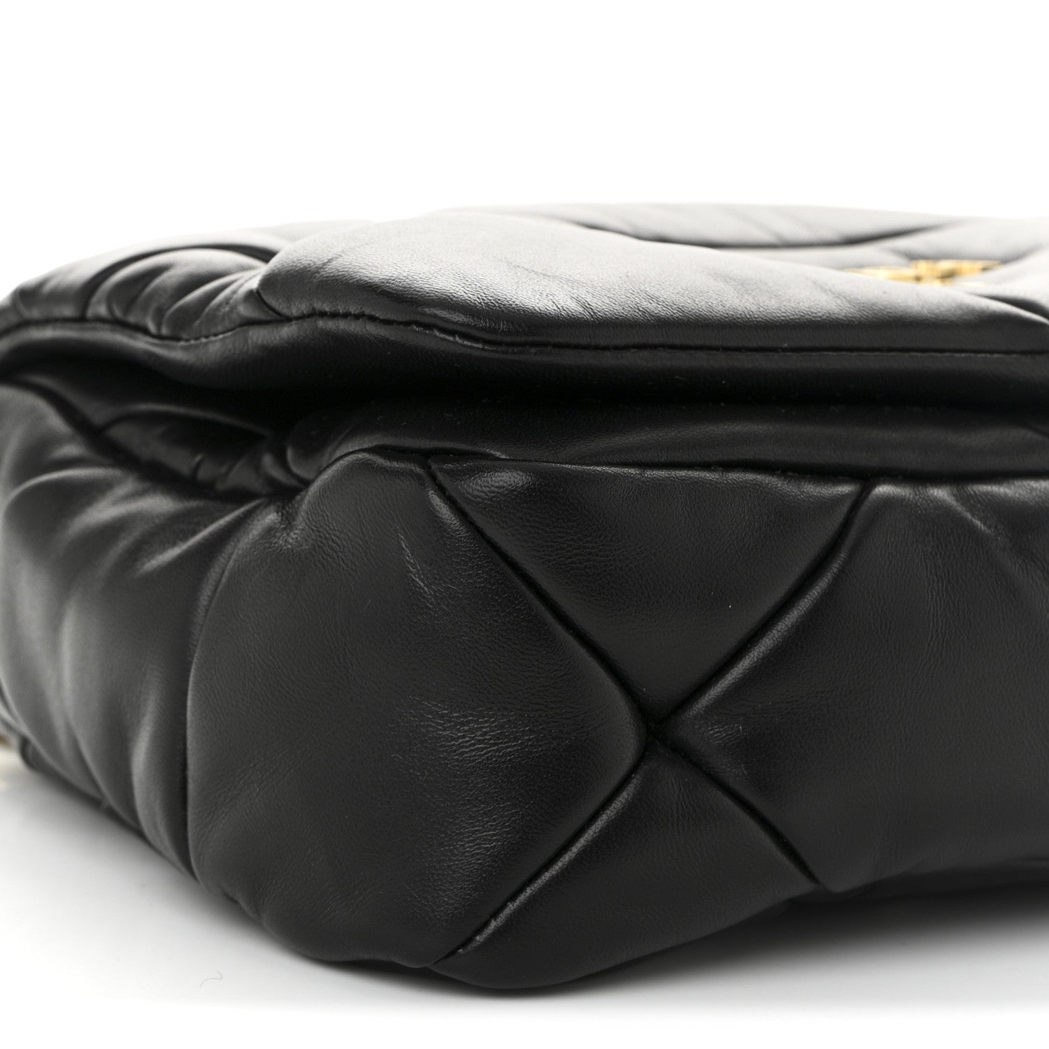 Prada Nappa Metal Quilted Small Patchwork System Flap Bag Black 9 of 11