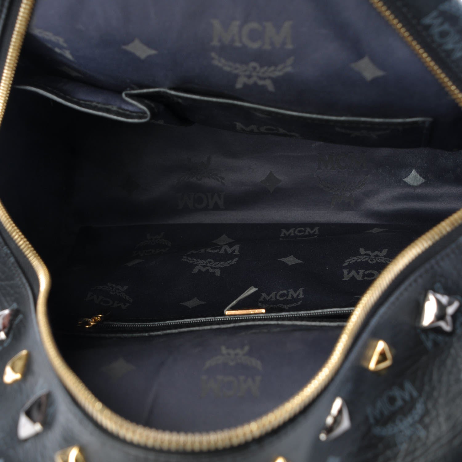 MCM Visetos Studded Medium Stark M Backpack Black 5 of 10