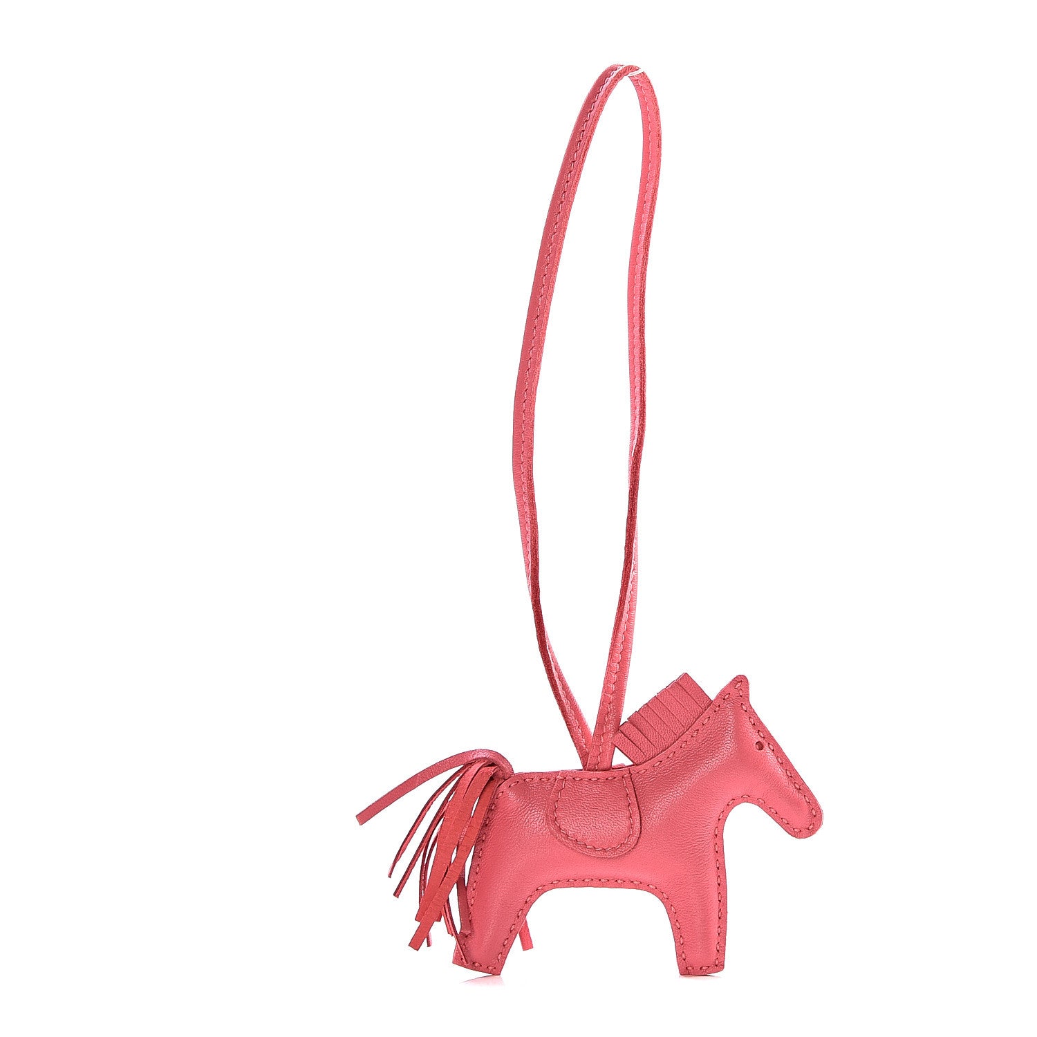 Hermes Milo Lambskin Grigri Rodeo Horse Bag Charm PM Rose Azalee 1 of 6