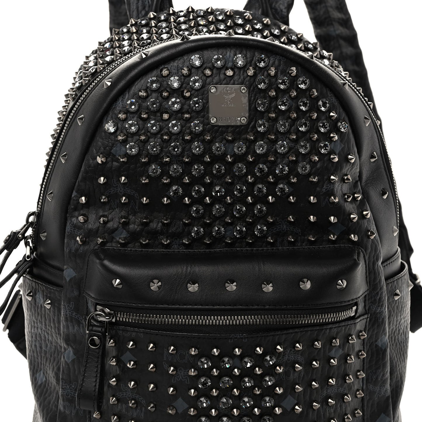 Visetos Swarovski Studded Small Diamond Backpack Black